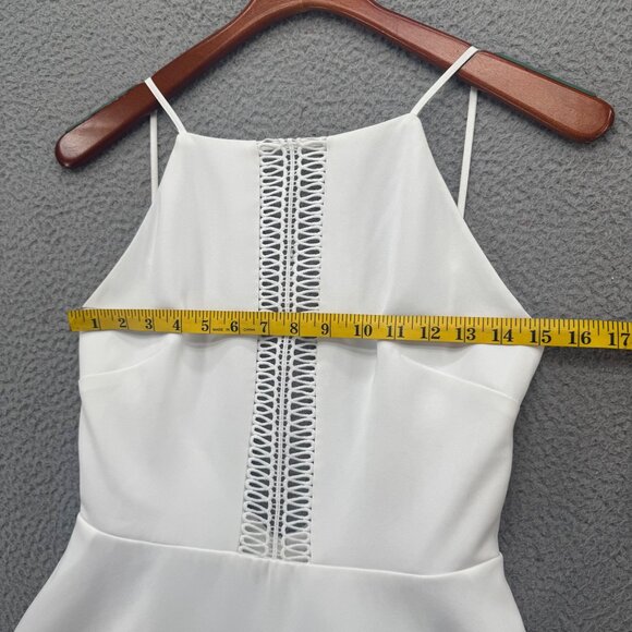Keepsake Mini Fit Flare Dress Solid White Sleeveless Backless Braided Size M - Picture 10 of 16